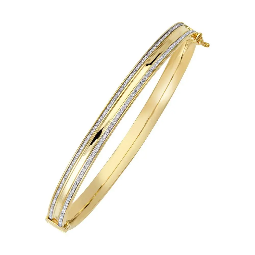 DiamondJewelryNY Bangle Bracelet 6Mm Domed Glitter Lightz Bangle