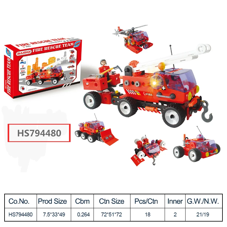 HS794480, HUWSIN toy, Cheap Price DIY Kid Car Building Toy Sets for kids