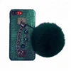 Crocodile pattern Luxury Furry Fur Metal Chain Phone Case for iphone 7 plus