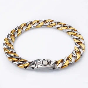 Custom Stainless Steel Dog Chain Luxury Gold Silver Dog Collar Making Supplies Dog Metal Collar