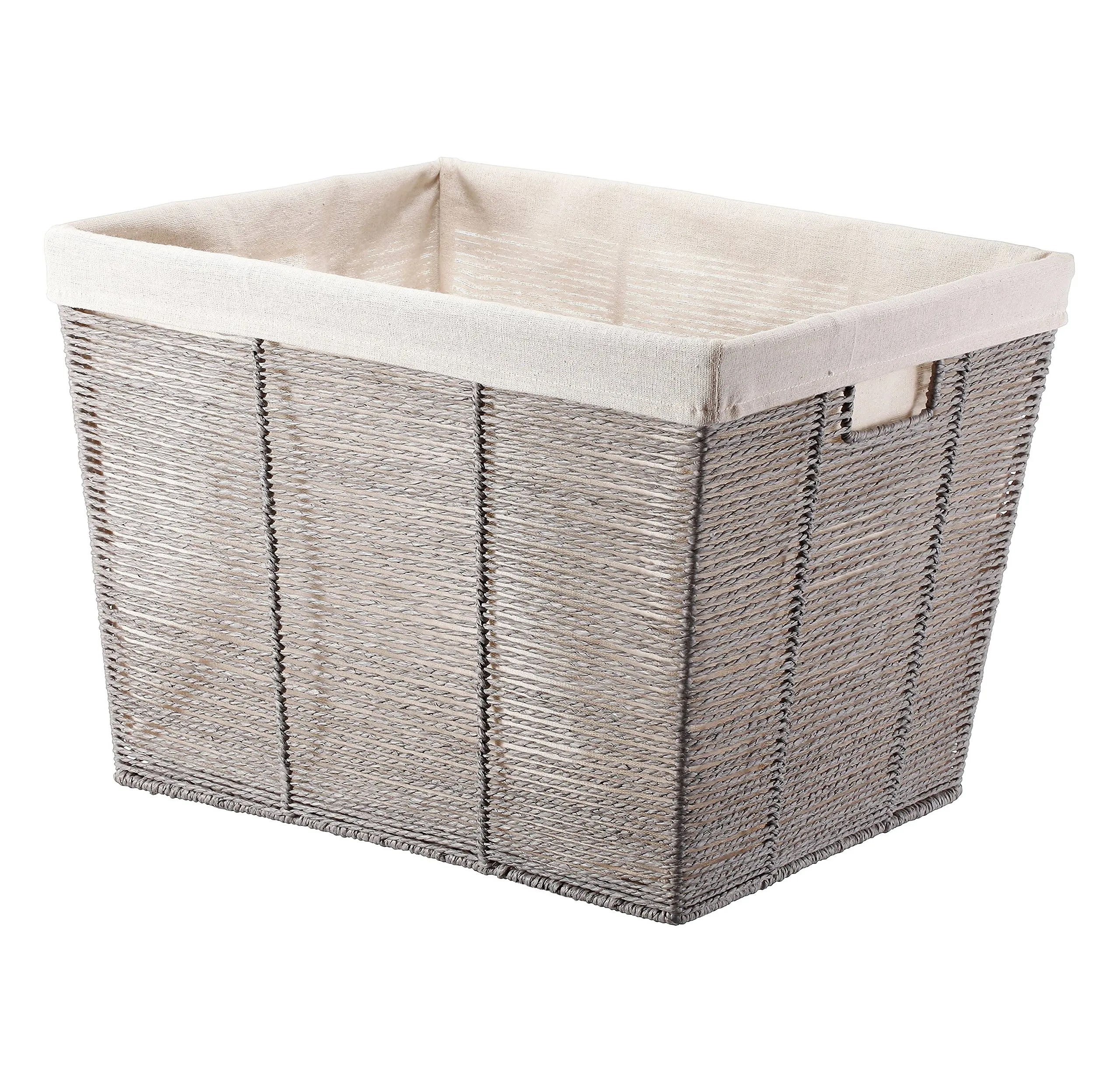 Wicker Lidded Cube Storage Basket Dark Global Brown