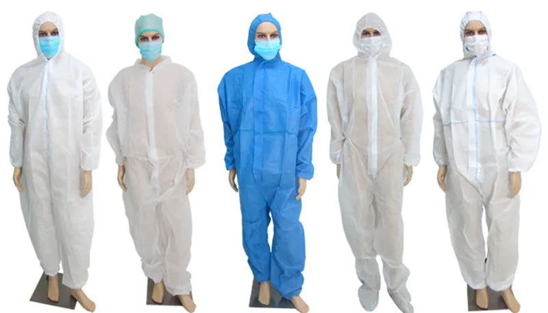 China factory  Waterproof  Disposable nonwoven pp SMS  coveralls with hood protection suit
