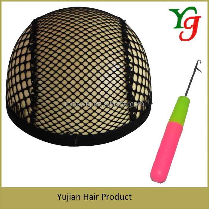 P-1603C Diamond Shape Net Crochet Wig Caps With Crochet Hook  For African Braiding
