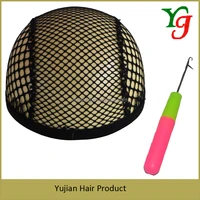 

P-1603C Diamond Shape Net Crochet Wig Caps With Crochet Hook For African Braiding