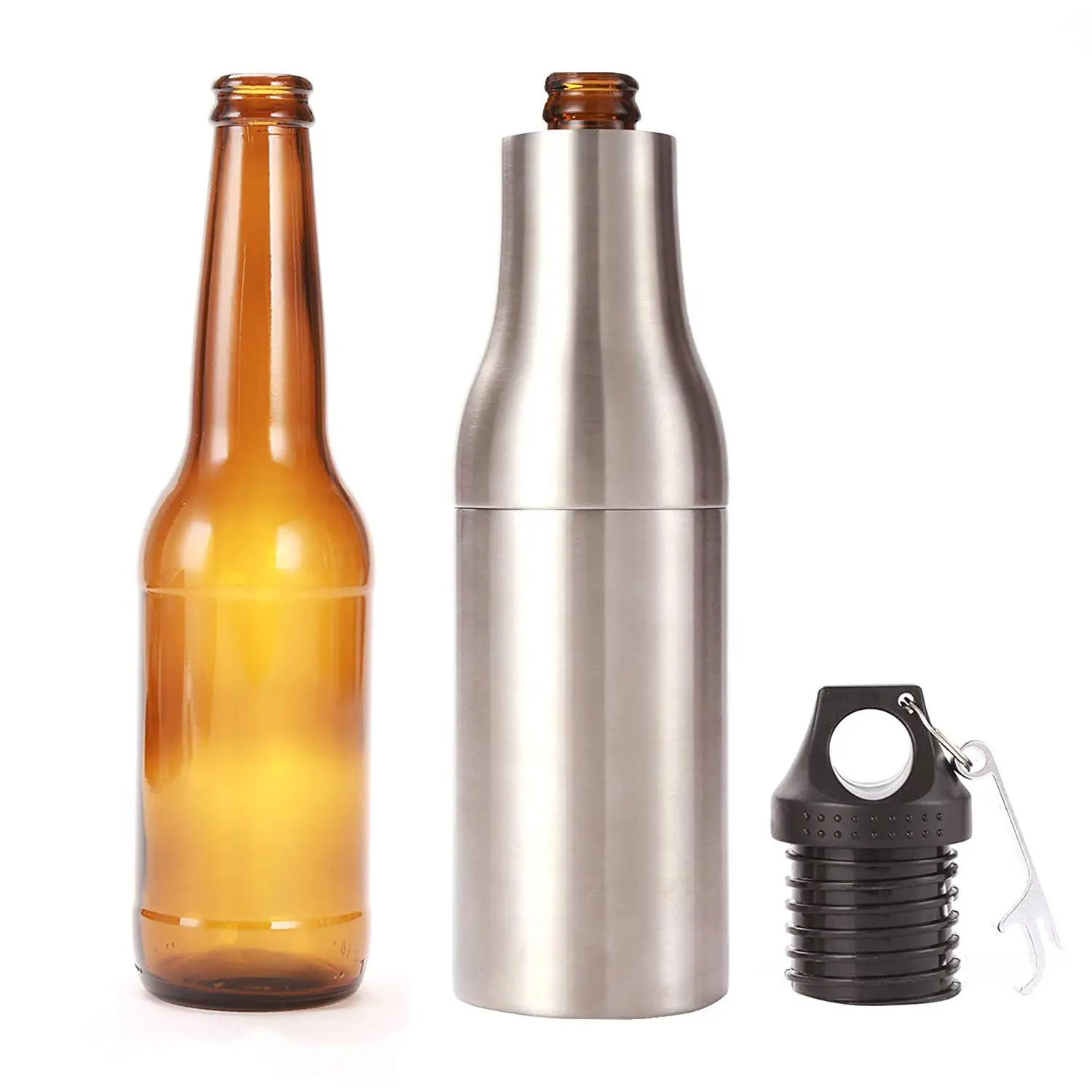 Beer Bottle Cooler Vacuum Insulated Double Walled Stainless Steel