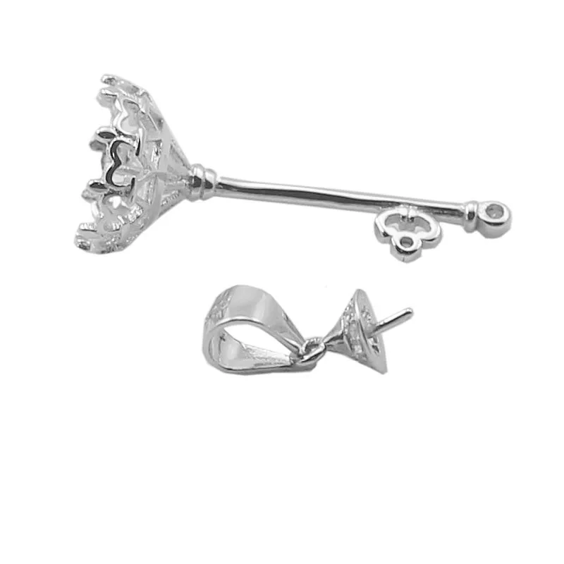

Beadsnice ID30593 925 sterling silver base accessory key shape 27x11mm hole 4.5x3.5mm sold by PC blank DIY pendant tray