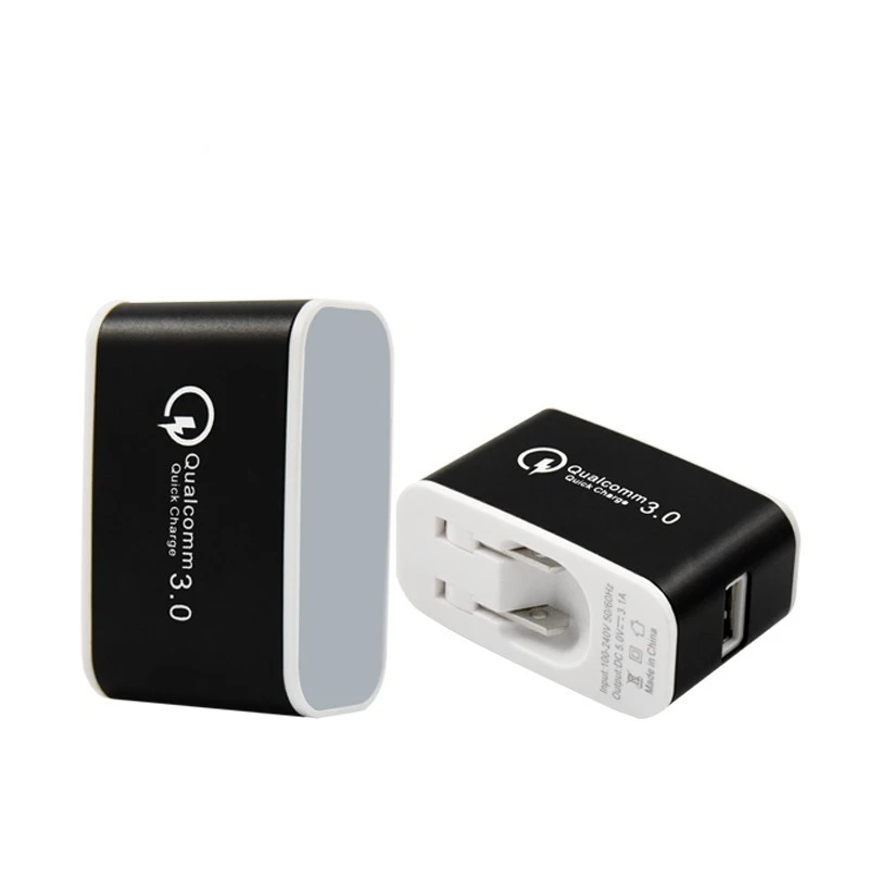 

Wholesale CE RoHS FCC Qualcomm 3.0 Quick charger QC3.0 Fast Wall USB Charger For Mobile Phones, Black