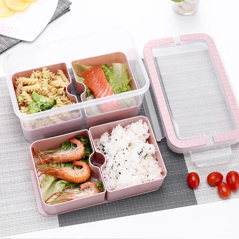 Food Grade Hard Plastic Airtight Lunch Box Set With Handle For Kids ...