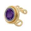Fashion gold plating fancy design replaceable womens zinc alloy ring