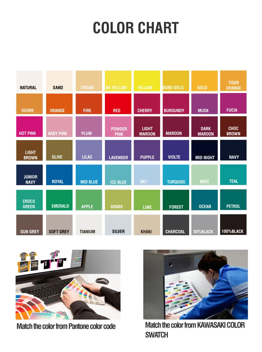 Dye Sublimation Color Chart
