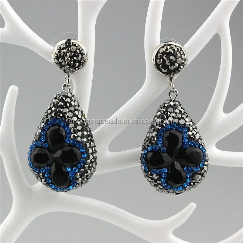 CH-ZSE0194 fashion stone diamond earring,wholesale gemstone jade stud earring,handmade pave crystal pearl stud earring jewelry