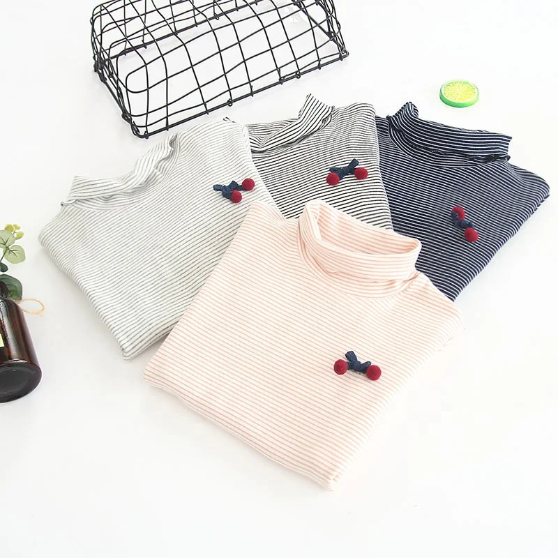 

B23424A 2018 New autumn children clothing girls cotton Striped sweatshirts