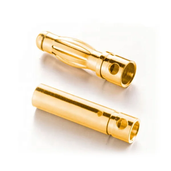 high quality 24k gold plated 4mm banana bullet plug connector for vechicle electronics.jpg