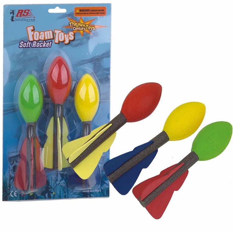 Pu Bazooka Rocket Launcher Outdoor Sport Foam Rocket Finger Throwing Football Toy Game Parent