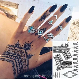 Yiwu Factory New fashion black henna tattoo cheap jewelry henna black non-toxic temporary tattoo