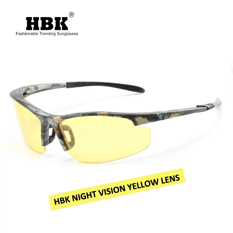 

HBK 2019 Camouflage Night Vision polarized sunglasses men outdoor Driving Fishing Eyewear Oculos De Sol Masculino UV400 PM0073
