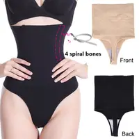 

G-Strings Shaper Soft Bodysuit Boned High-Waist Body Shaper Thong Panty Waist Cincher Girdle Tummy Slimmer for Women