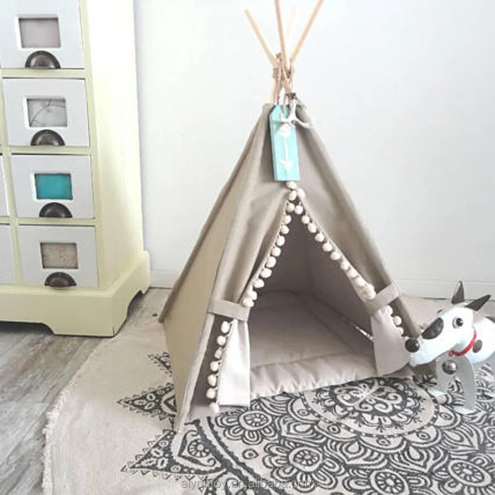 

Aiyou grey color Pet Teepee Dog(Puppy) & Cat Bed - Portable Pet Tents Houses for Dog(Puppy)