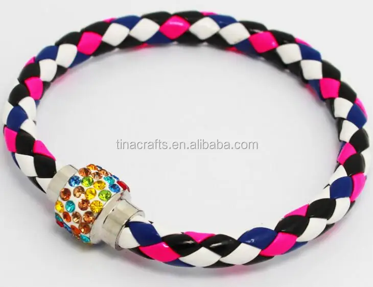 

Multistrand Fashion Braided PU Leather Magnetic Bracelet