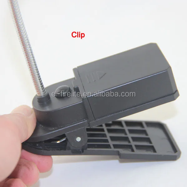 
6 LED flexible neck book light with clip 