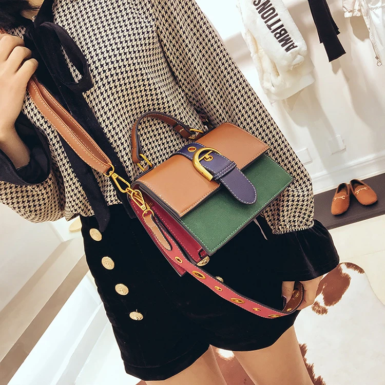 

SWTR1385 Horseshoe button wide shoulder strap handbag,women leather bag,crossbody bag women, Can choose