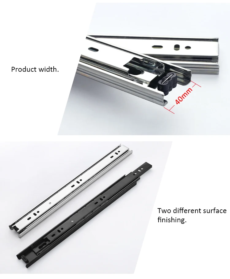 3 fold ball bearing iron china manufacturers furniture sliders sliding door rail drawer slide