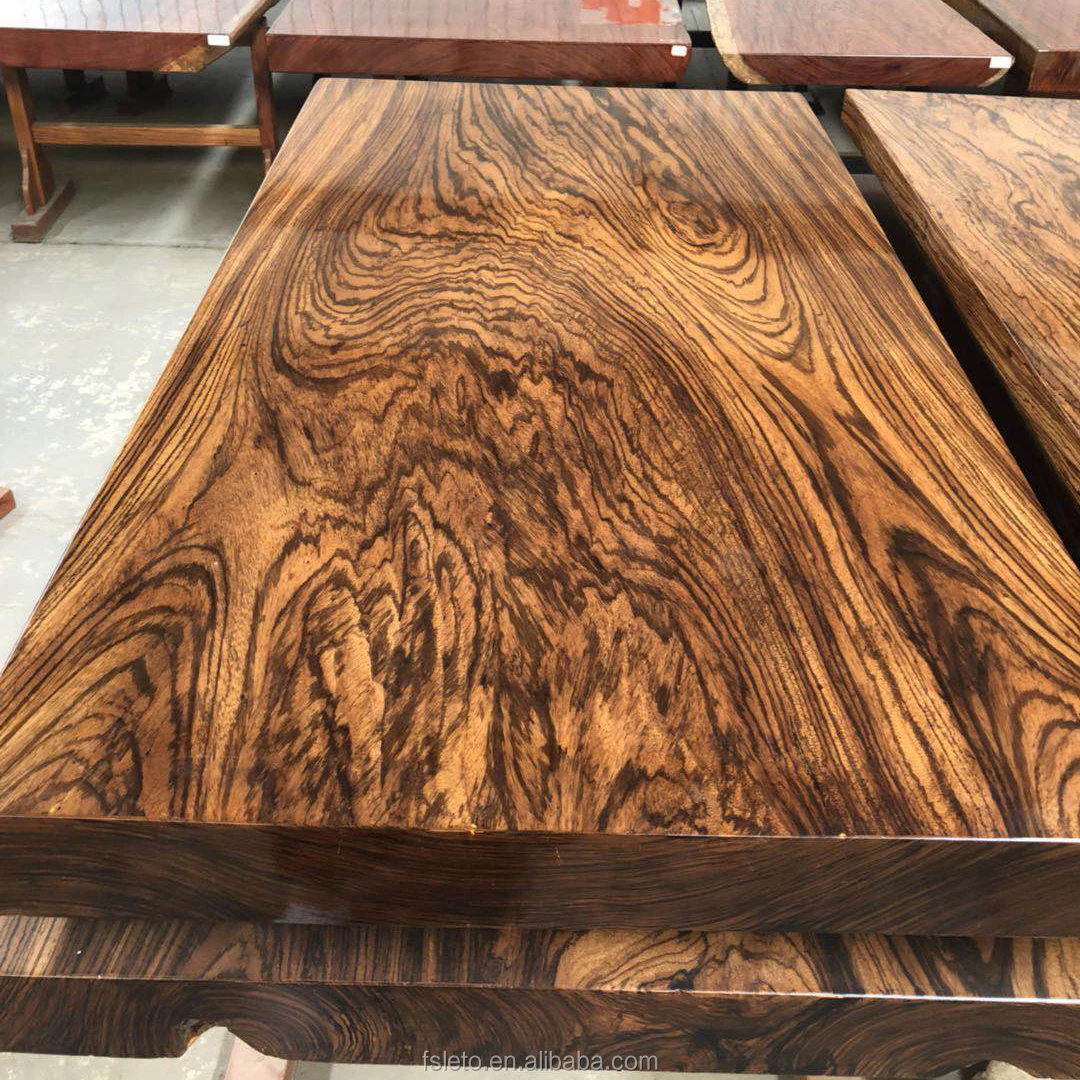 african zebra wood slab dining table in stock wood ...