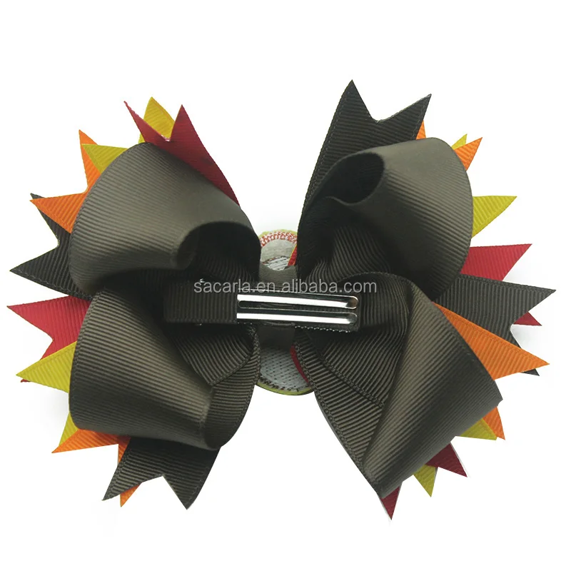 
Unique embroidery turcky hair bow alligator clip 
