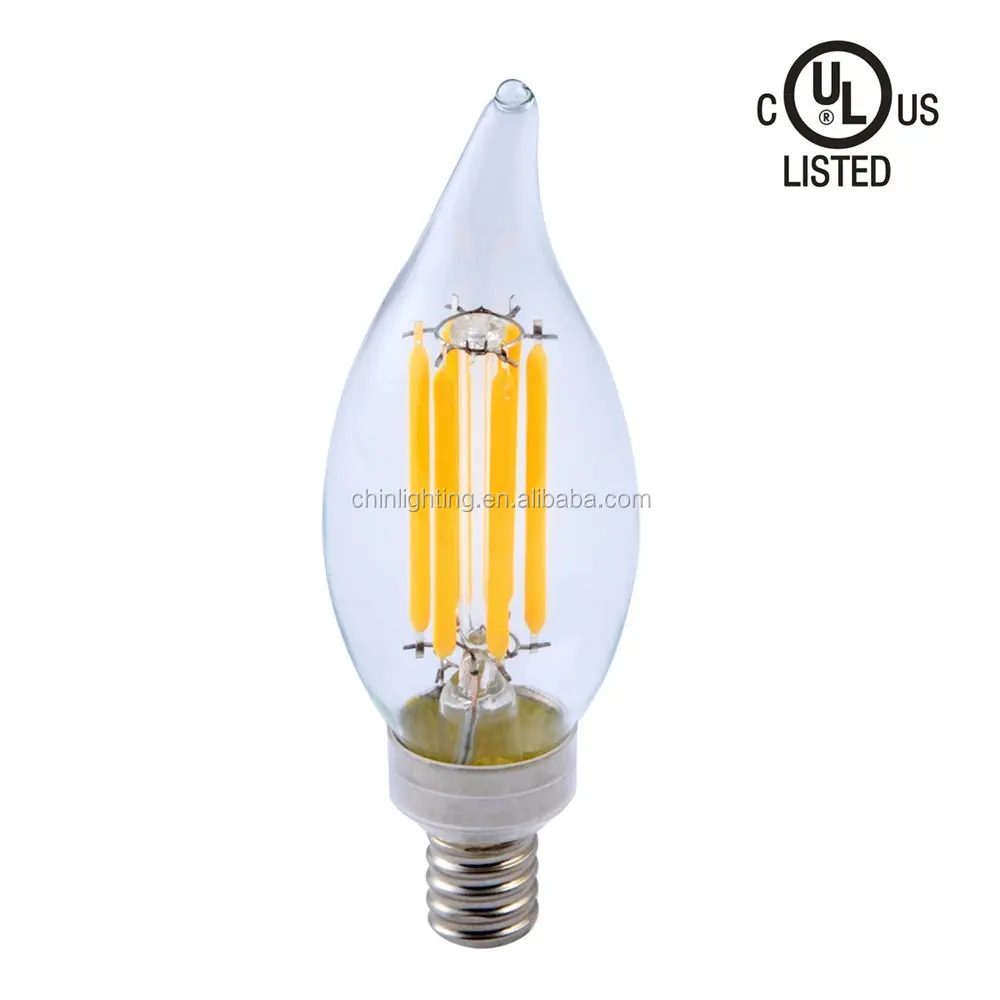 Chinlighting cUL listed C32 B11 5W Candle flame led lamp filament light
