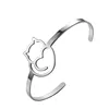 Yiwu Meise 2019 Stainless Steel Cuff Bracelet Hollow Out Heart cat Bangle