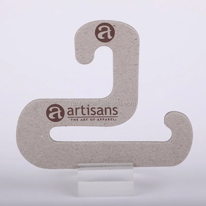 Customized Recycled Paper Scarf Hanger 200mm Cardboard Hanger For Clothes Store