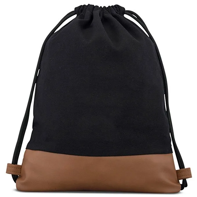 High Quality Durable Pu Canvas Drawstring Backpack Buy Drawstring