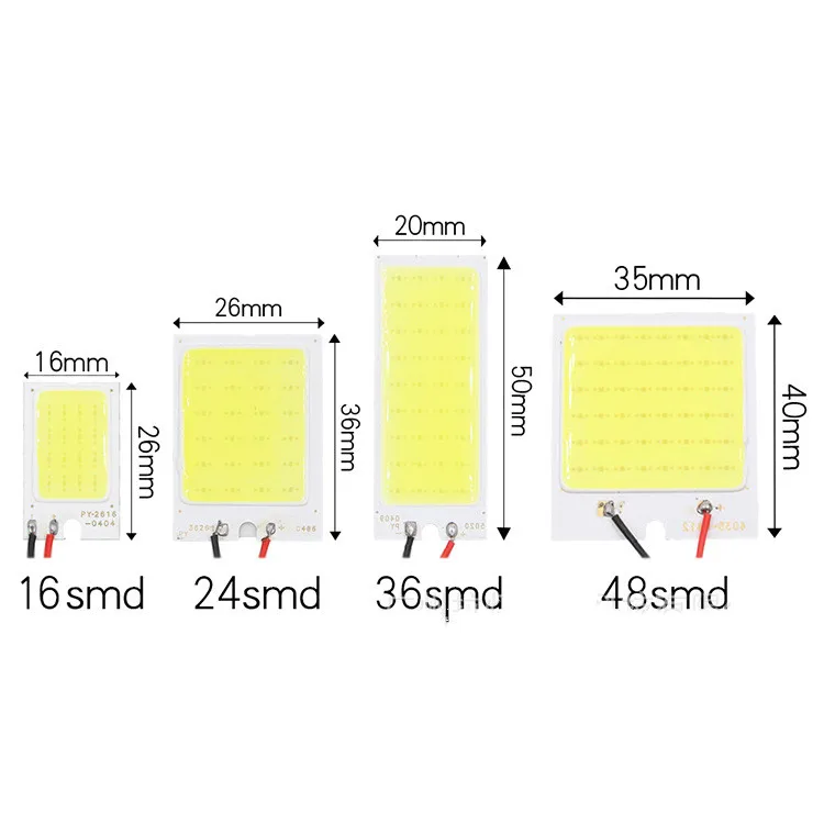 Perfect led White COB 48SMD Chip LED CarLight T10 Festoon BA9S Dome Adapter DC12V Car Vehicle LED Panel lamps