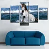 5 Panel wall decor canvas prints horse for room office decor