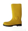 industrial garden yellow PVC rubber safety boots with steel toe and plate insert rain boots complete sizes