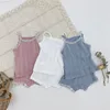 Wholesale 1-5 years kids girls pajamas suit pure cotton jacquard girls vest short set