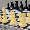 Giant Plastic Chess Set with a 10" King Outdoor Chess with 6 ft chess pad packed in a plastic case