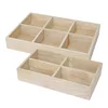 natural plain wooden organizer tray with compartments
