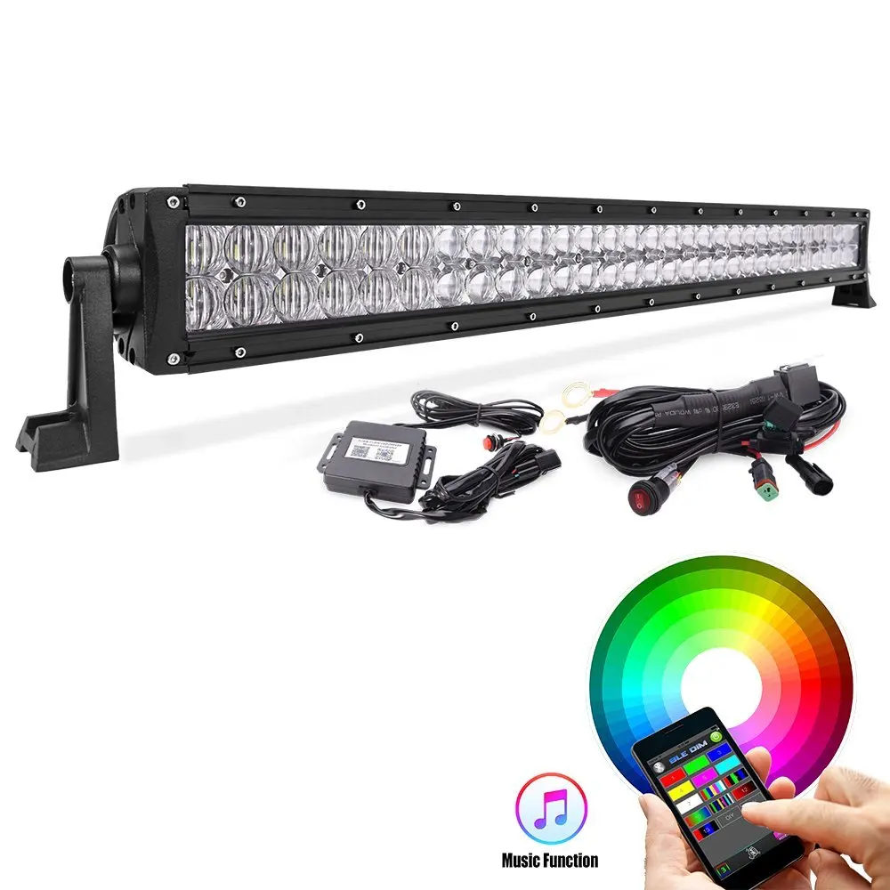 Offroad RGBW Bluetooth Control 120w 180w 240w 300w 5D Led driving light bars