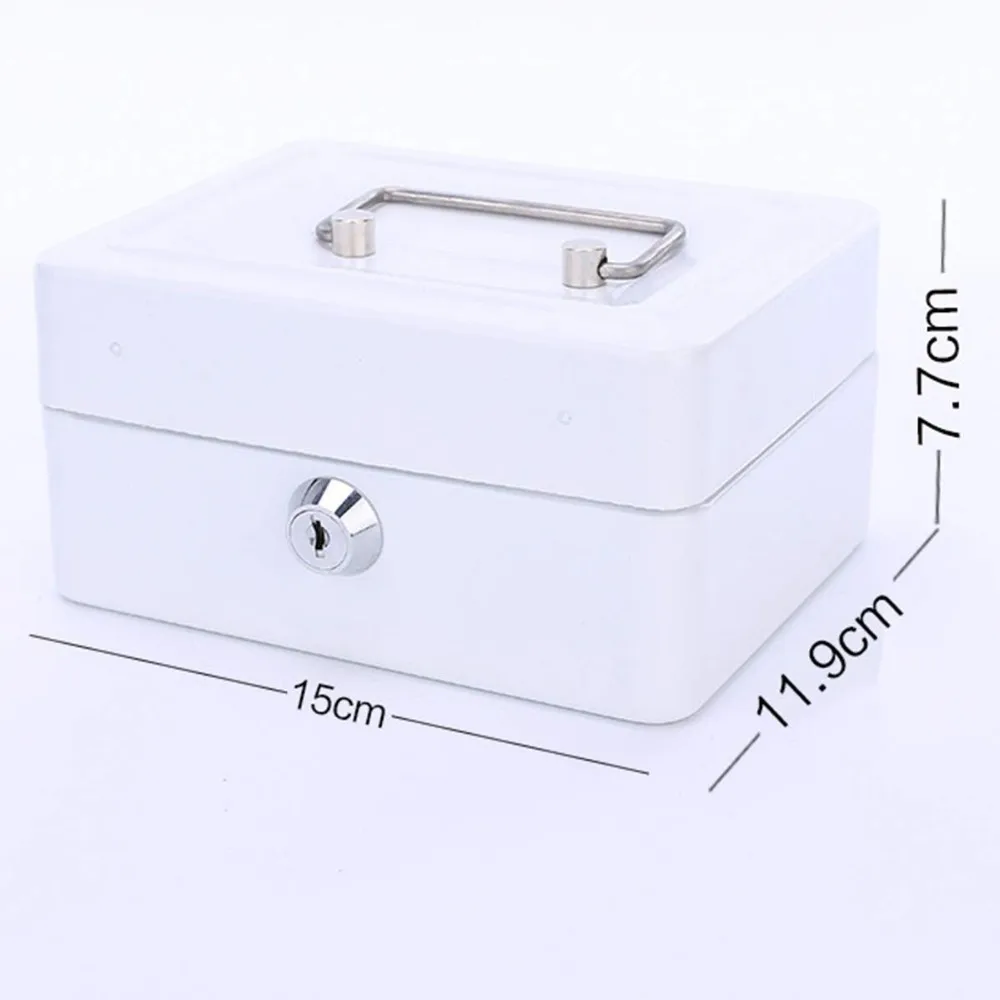 Cash Box With Money Tray Small Metal Lock Box With Key Jewelry Cash