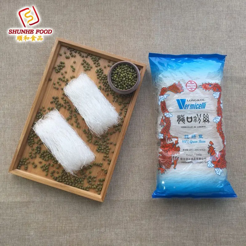 
Low Fat Gluten Free Ribbon/Cut Green Bean Thread Longkou Vermicelli instant noodle 
