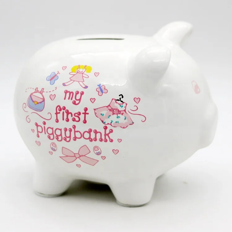 
Wholesale custom cartoon ceramic pig piggy bank for children 