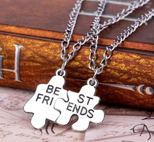 

1 Pair Creative Puzzle Best Friends Necklace Friendship Charms Fashion Pendant Necklace Jewelry