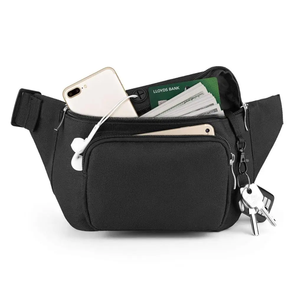

Custom Travelling Chest Bum Bag Outdoor Hiking Fanny Pack Sport Waist Bag, Black , customized color is available
