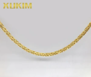 KN888 Xukim Brass Stainless Steel Gold Silver 6mm Byzantine Chain Necklace Bracelet Handmade Jewelry