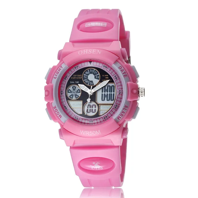 strap analog digital quartz wristwatch casual led water