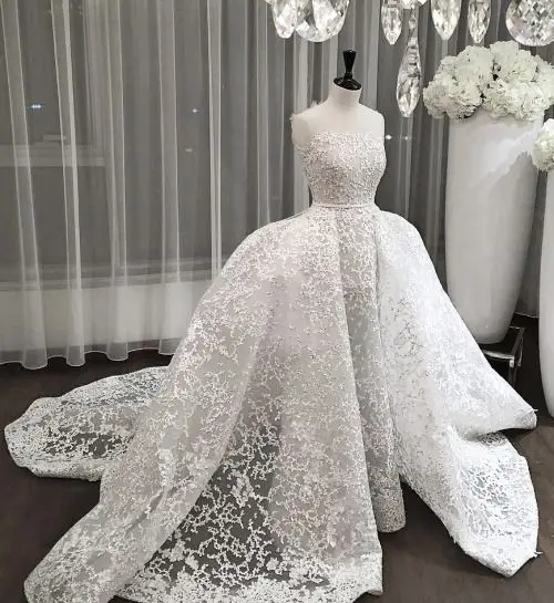 Dubai Style Wedding Dress 2018 Mermaid Lace Pattern Bridal Gowns