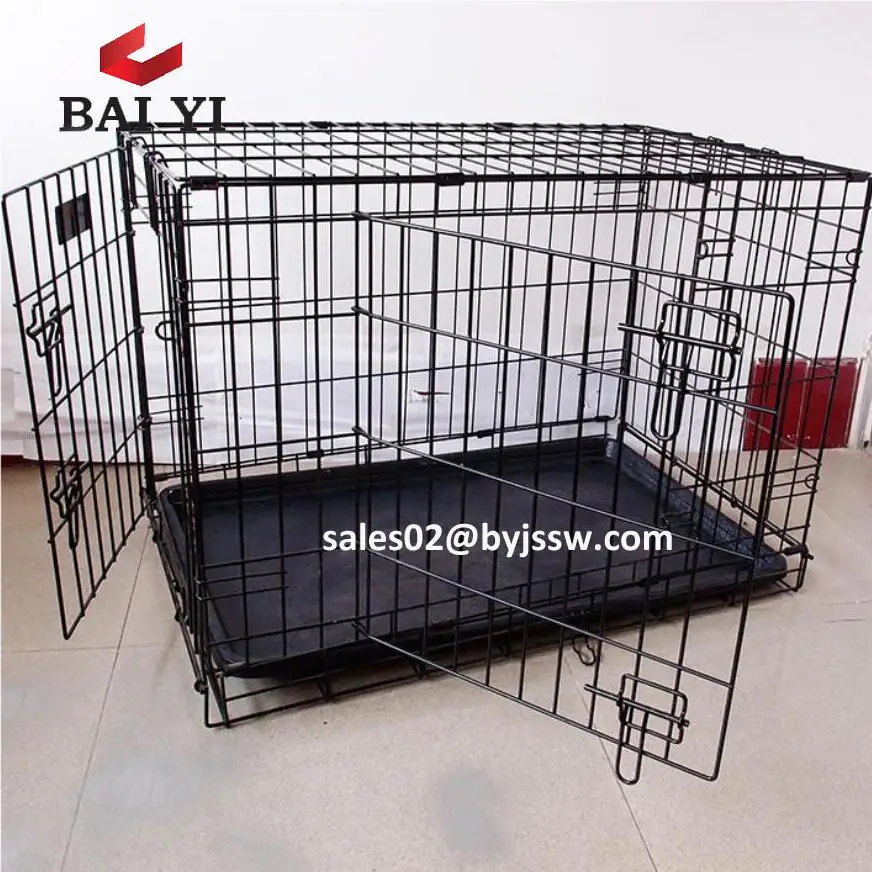 

24 30 36 42 48 inch portable wire folding pet crate dog cage, Black,silver,pink,blue,purple,white or customized