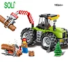 Children Assemble the engineering vehicle model educational toy building block car model