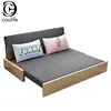 Nordic Modern Multifunctional Foldable Ash Solid Wood Sofa Bed 1.8 Minimalist Push-pull 1.2 Double